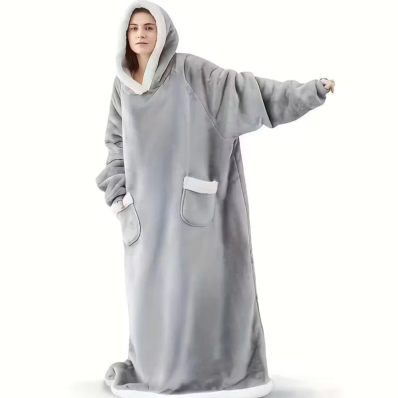 Oversized Flannel Blanket Hoodie