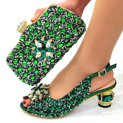 Women Italian Leather Shoe and Bag Set
