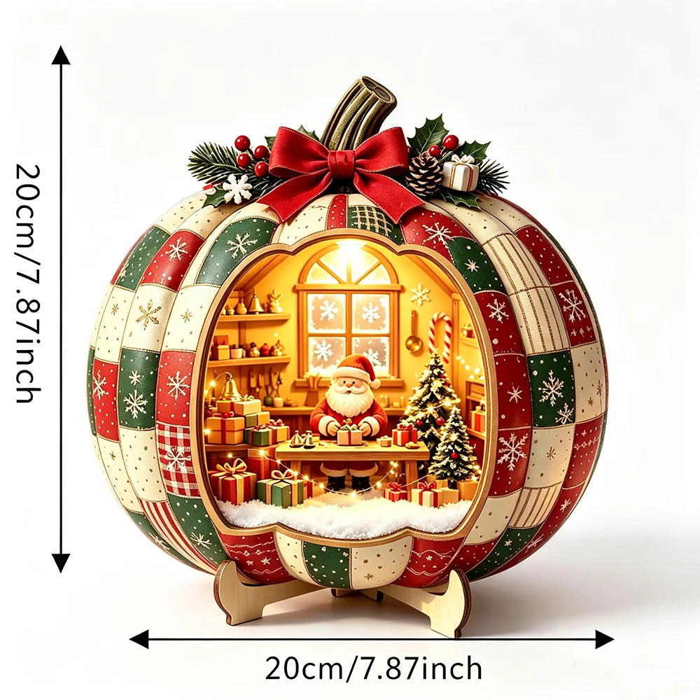 Wooden Christmas Tabletop Ornament with Stand