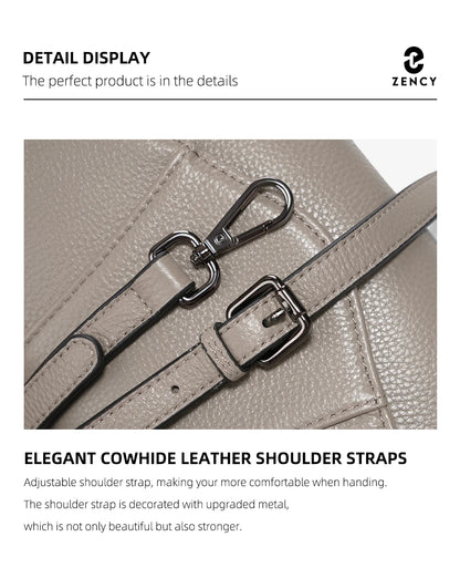 Genuine Leather Multi-Compartment Crossbody Bag