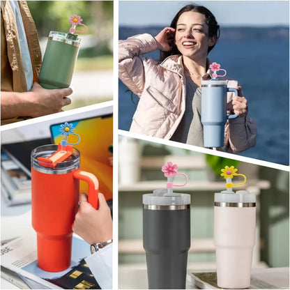 Flower Silicone Straw Cover for Stanley Cup