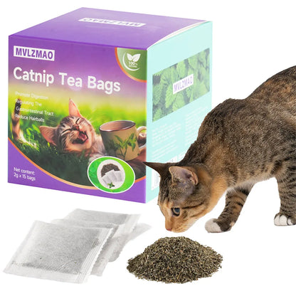 15-Pack Natural Catnip Tea Bags for Cats