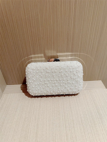 Pearl Square Box Type Evening Bag