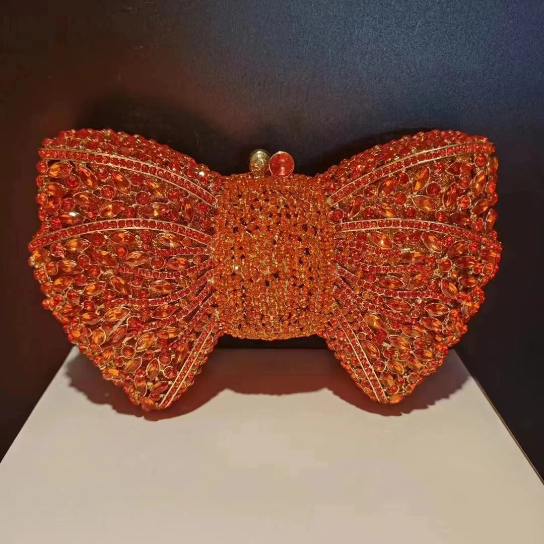 Rhinestone Bow Evening Clutch
