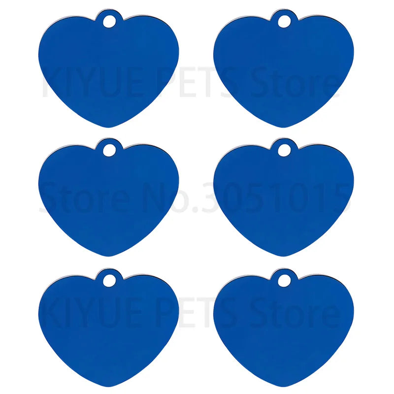 Heart-Shaped Stainless Steel Pet ID Tag Set