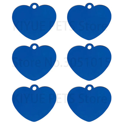 Heart-Shaped Stainless Steel Pet ID Tag Set