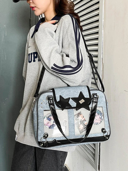 Transparent DIY Ita Shoulder Bag for Pins & Collectibles