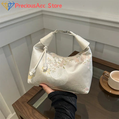 Chinese Embroidered Canvas Shoulder Handbag