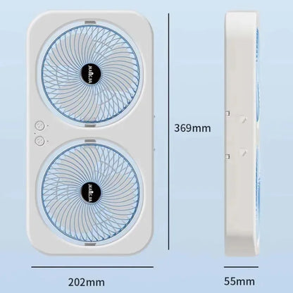 Dual Head USB Desk Fan Portable Cooling Fan
