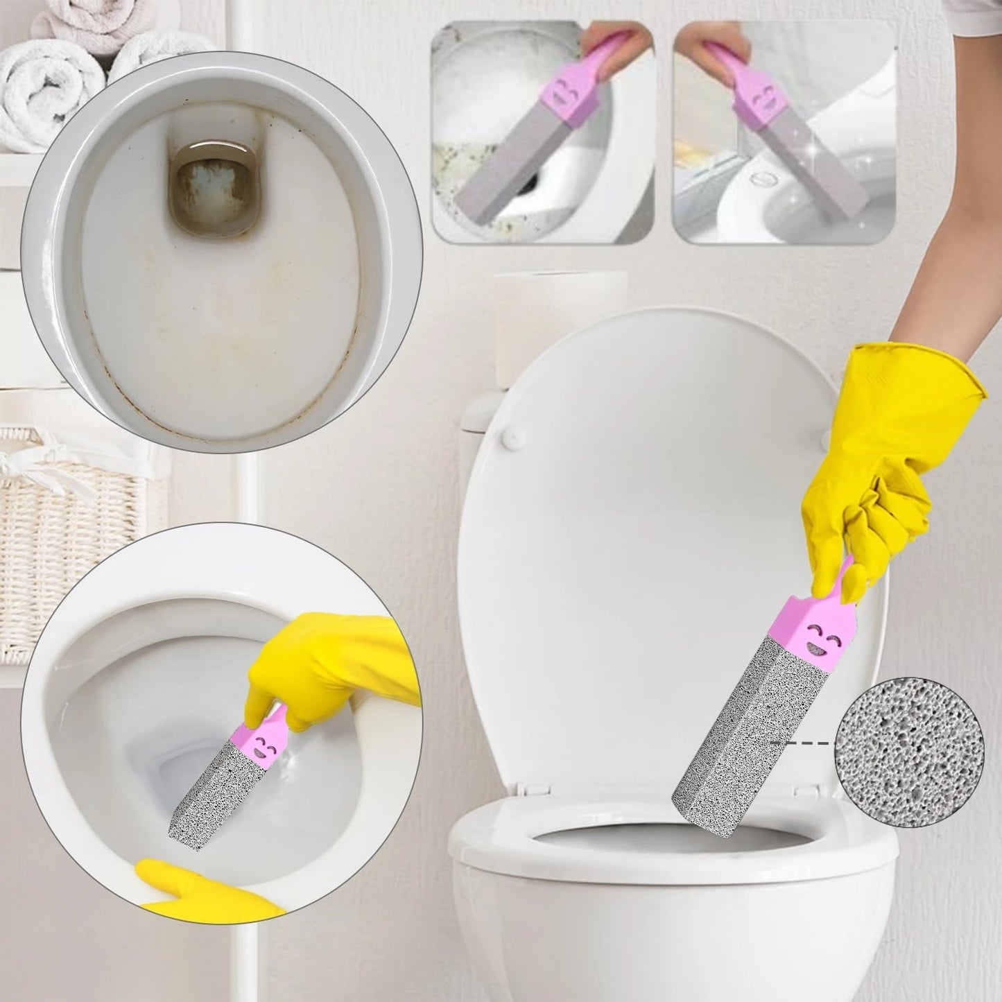 Pumice Stone Toilet Cleaning Sticks with Handle