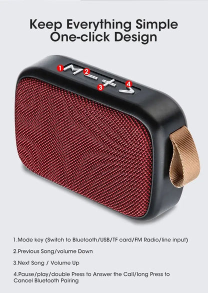 Portable Bluetooth Speaker with Fabric Mesh Design