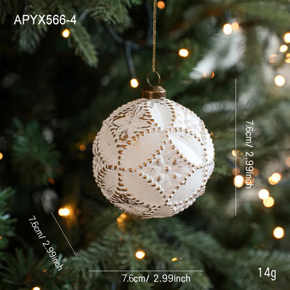 White & Gold Christmas Bauble Ornament