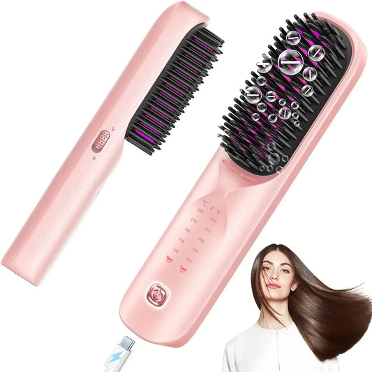 Cordless Hair Straightener Brush 10000mAh