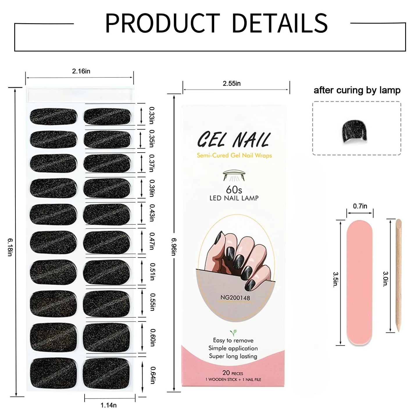 Semi-Cured Snowflake Gel Nail Stickers