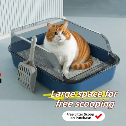 Open Top Cat Litter Box with Scoop