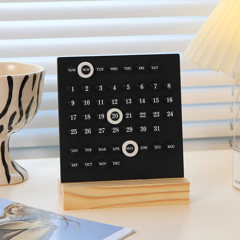 Wooden Perpetual Calendar – Adjustable Montessori Desk Calendar