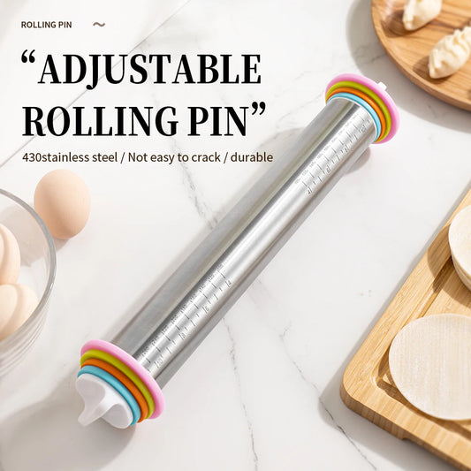 13.78 Inch Stainless Steel Adjustable Rolling Pin