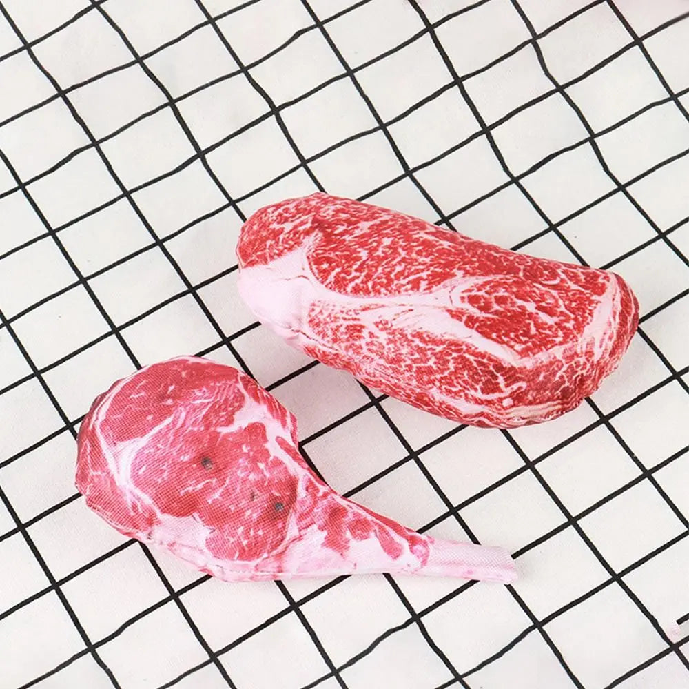 Squeaky Steak Dog Chew Toy