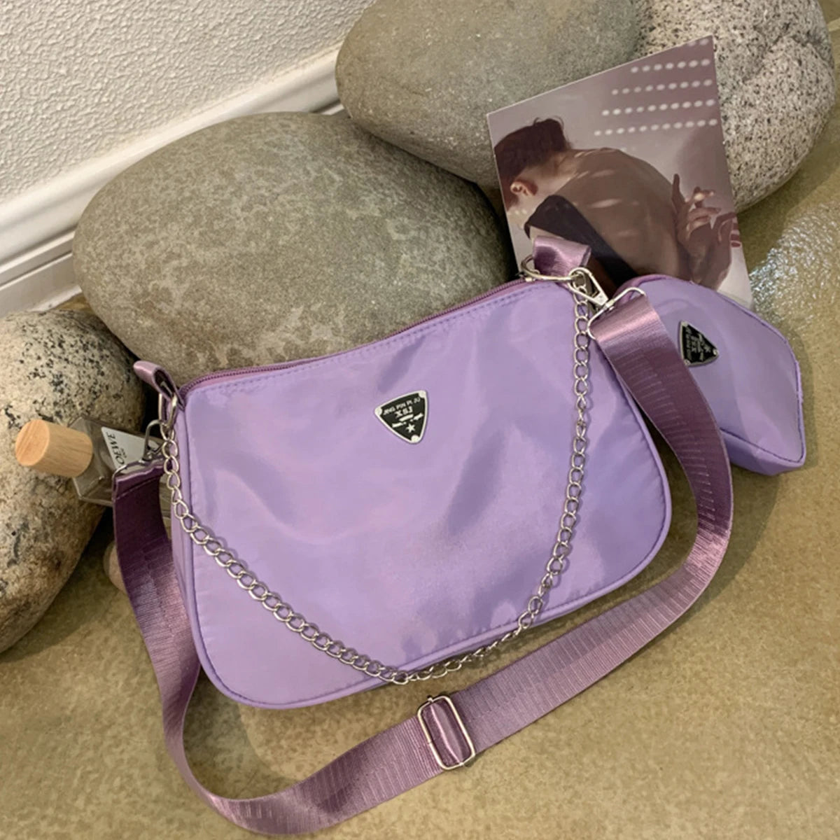 Nylon Crossbody Shoulder Bag Set