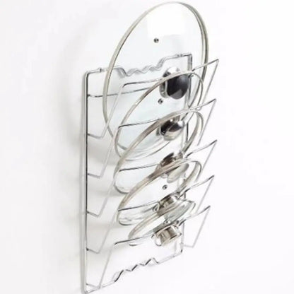 1Pc Kitchen Accessories Stainless Steel Pot Lid Shelf
