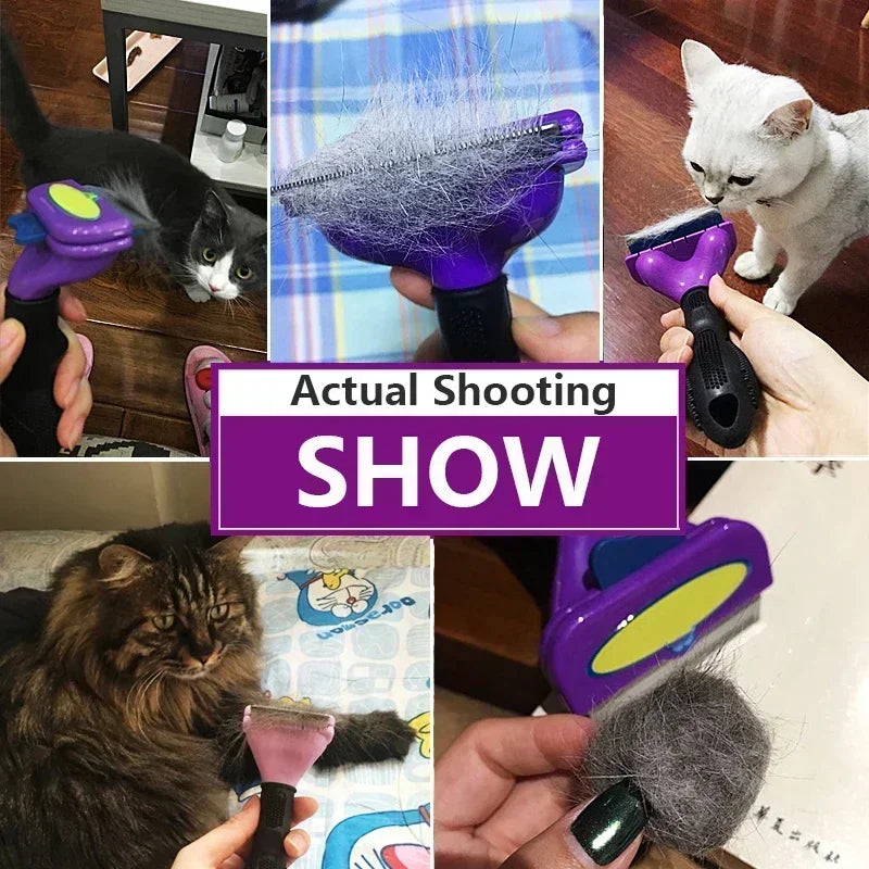Pet Deshedding Grooming Comb for Cats & Dogs