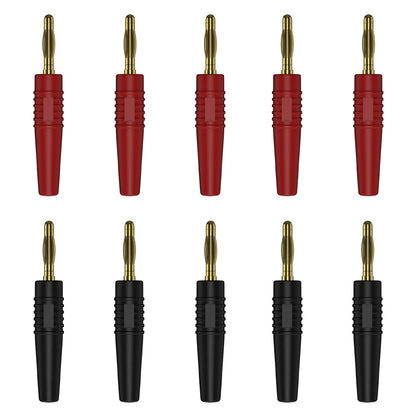 10-Pack 2mm Gold-Plated Banana Plug Connectors