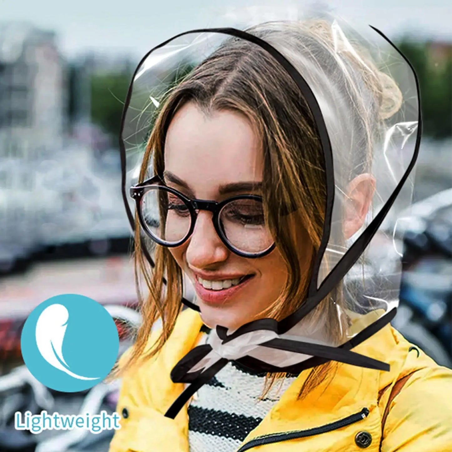 Clear Waterproof Wide-Brim Rain Hat