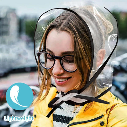 Clear Waterproof Wide-Brim Rain Hat