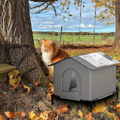 Waterproof Outdoor Cat House with Mat