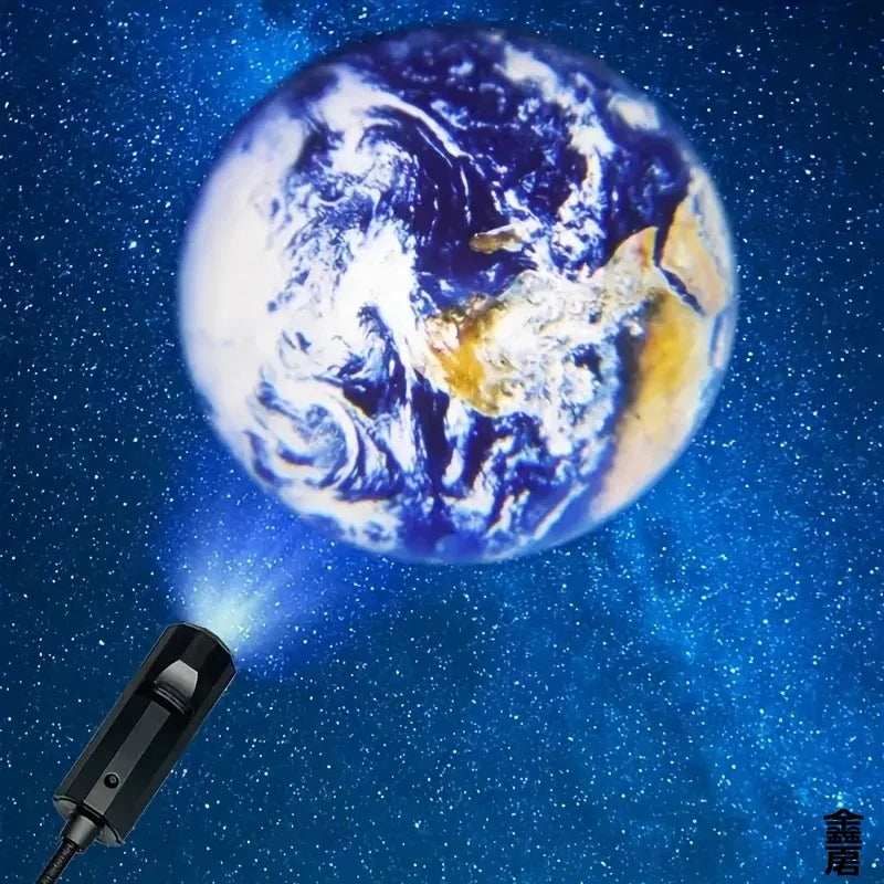 USB Moon & Earth Galaxy Projector Night Light