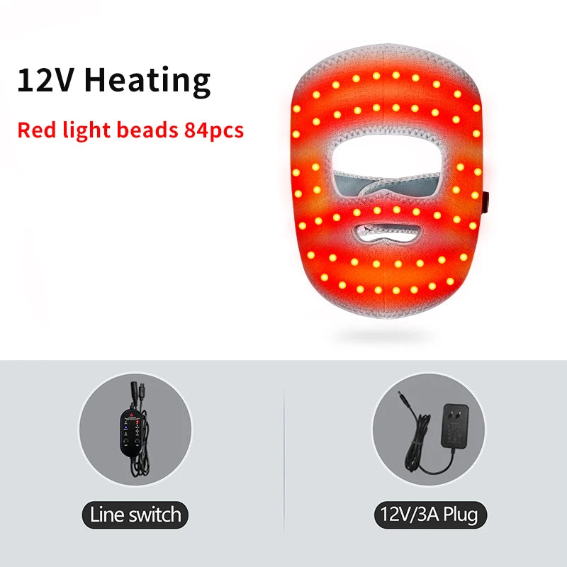 Electric Heated Facial Mask with Red Light Therapy