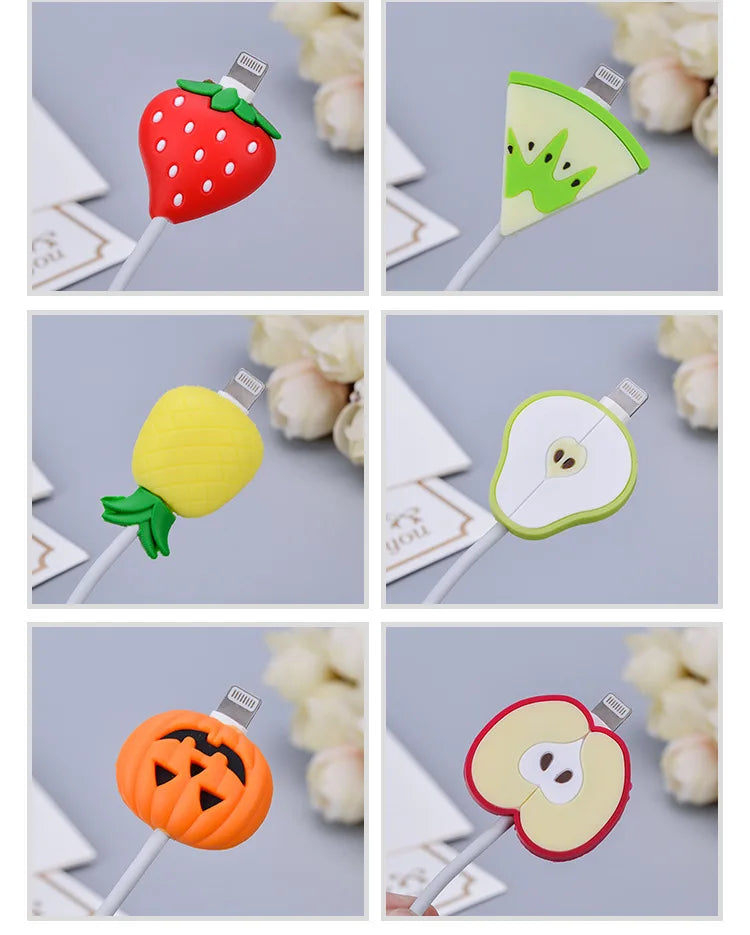 Cute Cartoon Phone USB Cable Protector For Apple