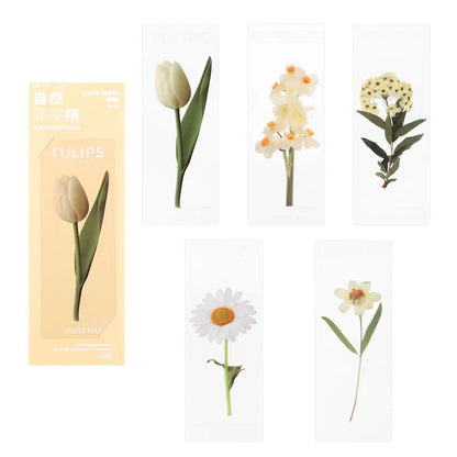 Translucent Flower Bookmark Set