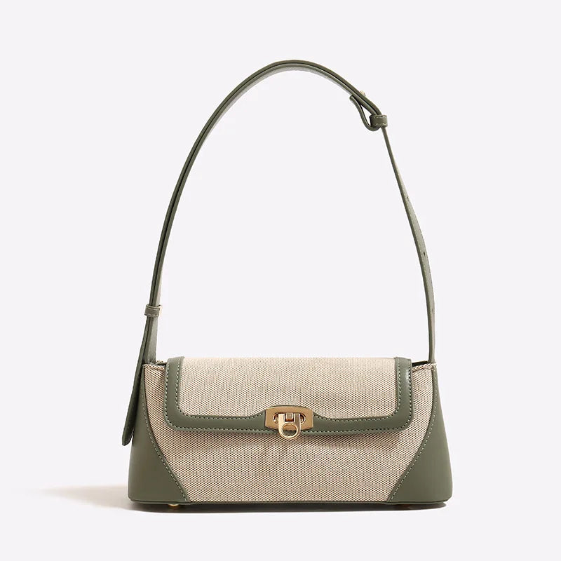 Women’s Color Block Baguette Shoulder Bag
