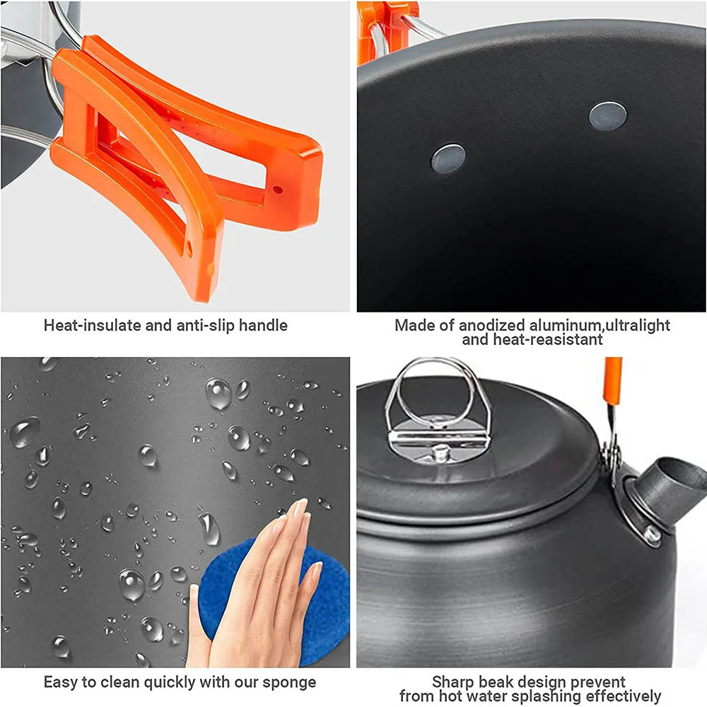 Camping Cookware Kit for Hiking, Picnic & Outdoor Cooking