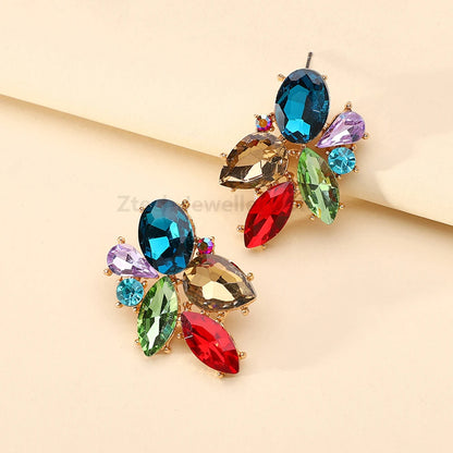 Colorful Crystal Charm Earrings