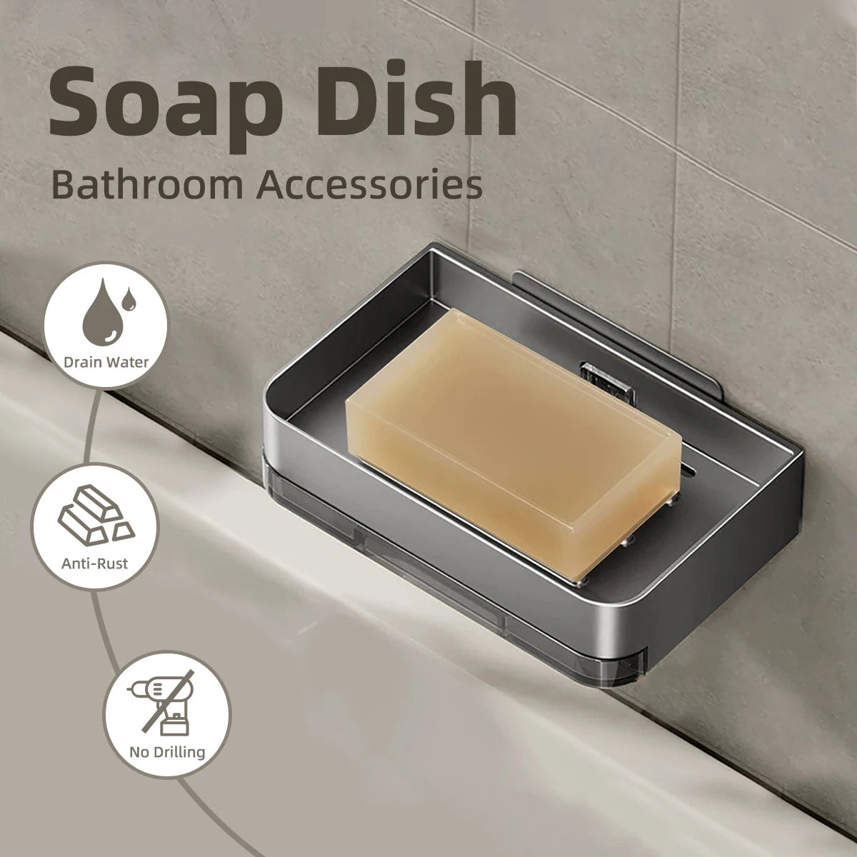 Wall-Mounted Bathroom Soap Dish