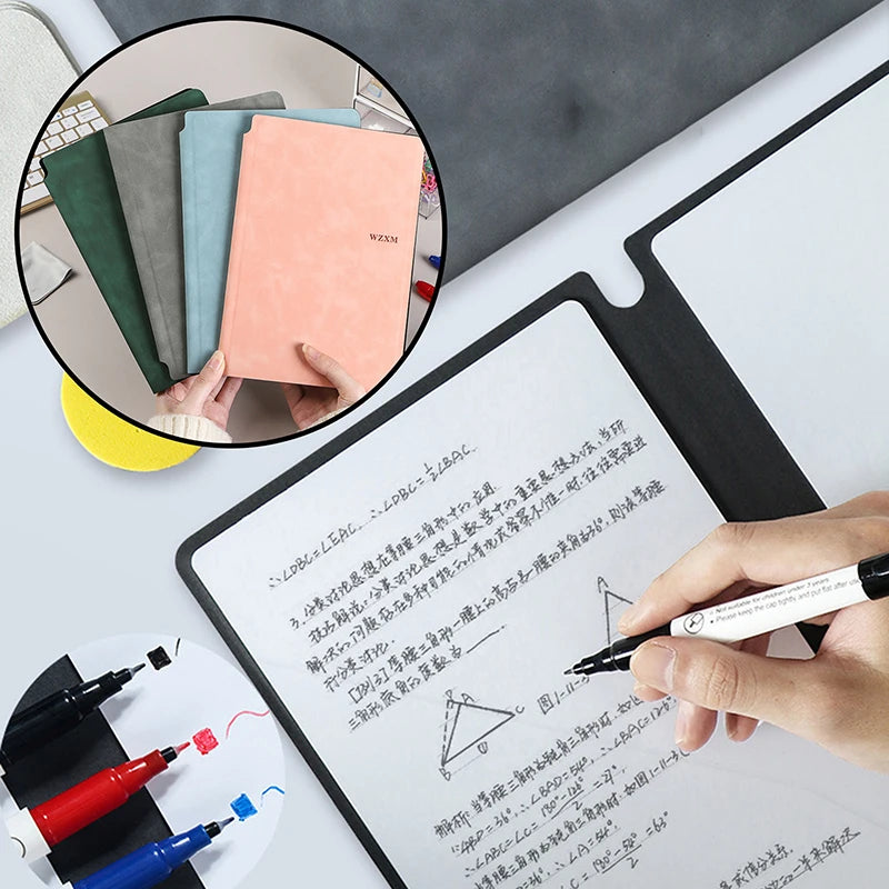 A5 Reusable Dry Erase Whiteboard Notebook