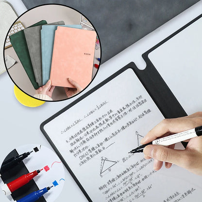 A5 Reusable Dry Erase Whiteboard Notebook