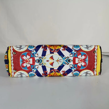 Italian-Inspired Printed PU Leather Tote Bag