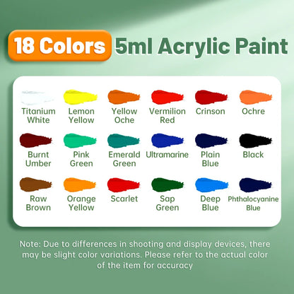12/18/24-Color Acrylic Paint Set – 5ml Tubes