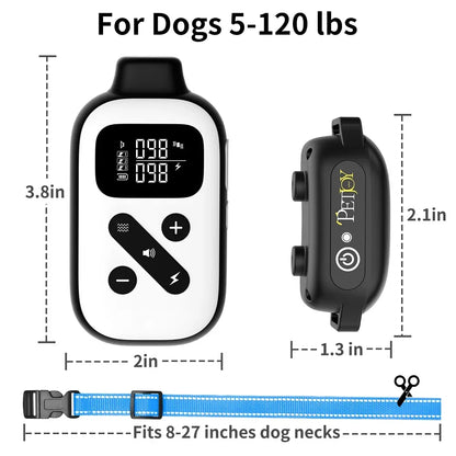 IPX7 Waterproof Remote Dog Training Collar with Auto Anti-Bark Mode