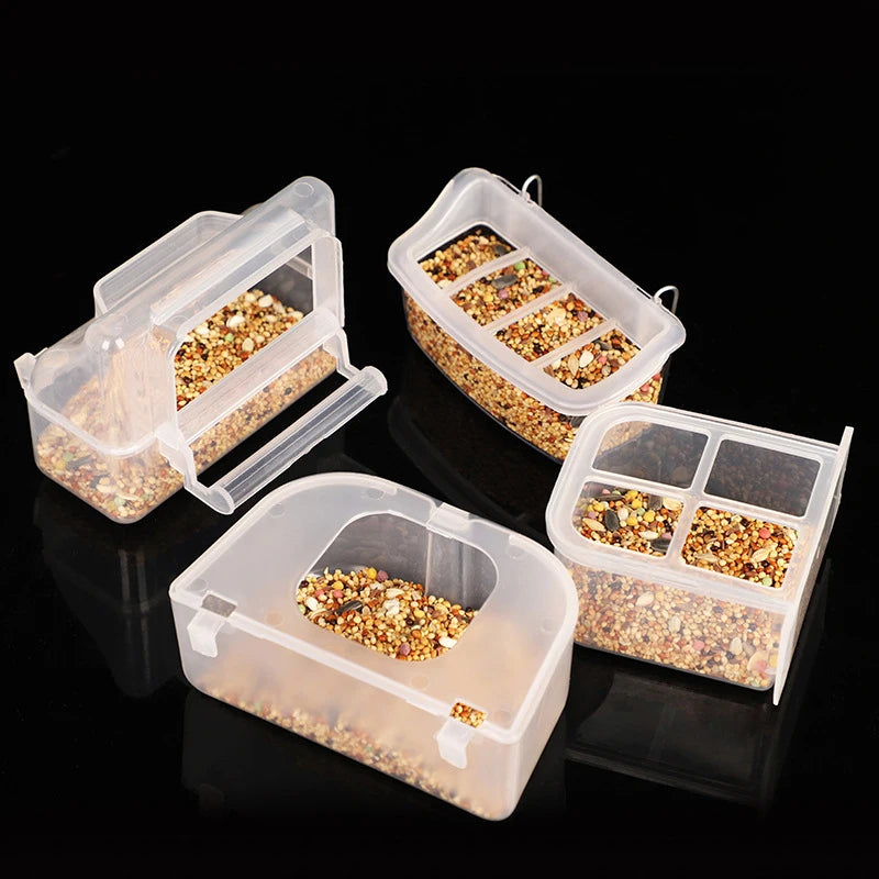 Transparent Spill-Proof Bird Feeder & Water Dispenser