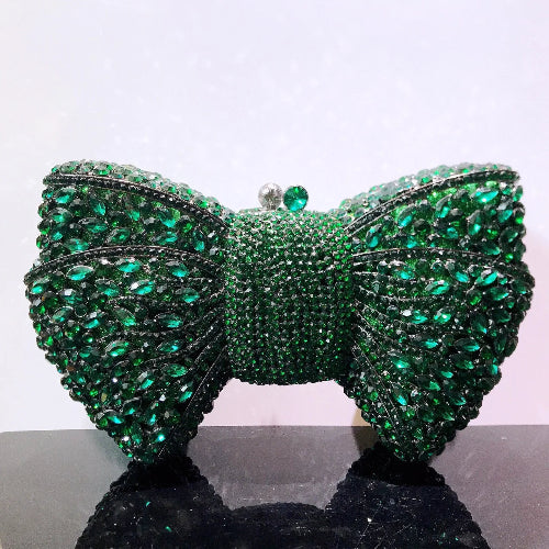 Rhinestone Bow Evening Clutch