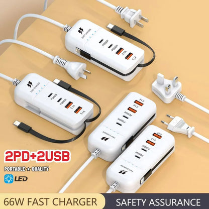 66W Multi-Port USB-C Fast Charger