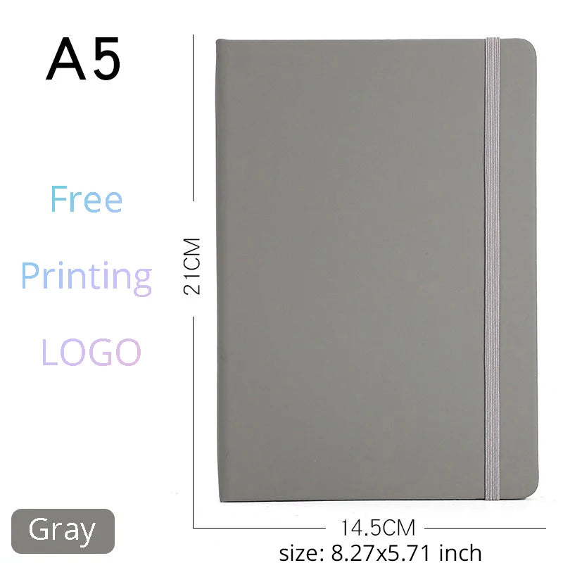 Custom A5/A6 PU Leather Notebook with Logo Printing