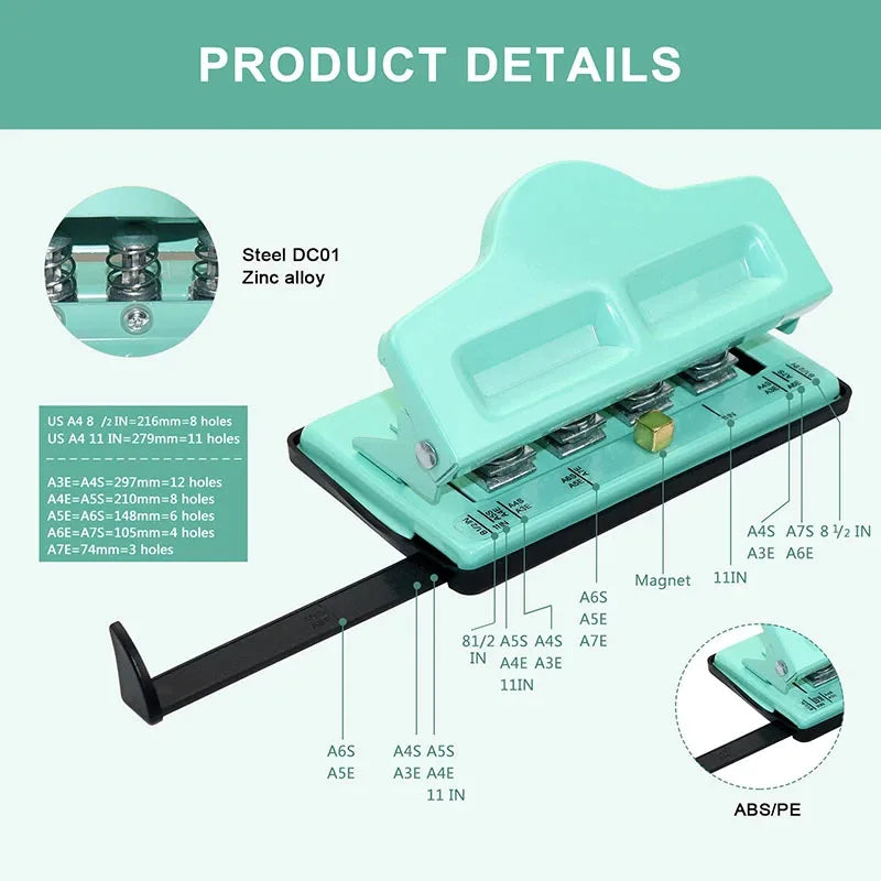 Fromthenon 4-Hole Mushroom Hole Punch for Discbound Notebooks