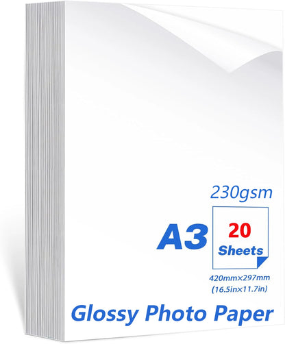 Glossy Inkjet Photo Paper – 230gsm (20 Sheets)