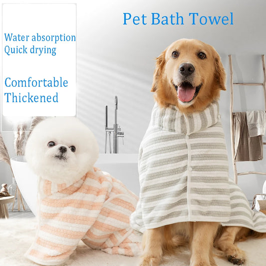 Soft Absorbent Pet Bath Towel Robe