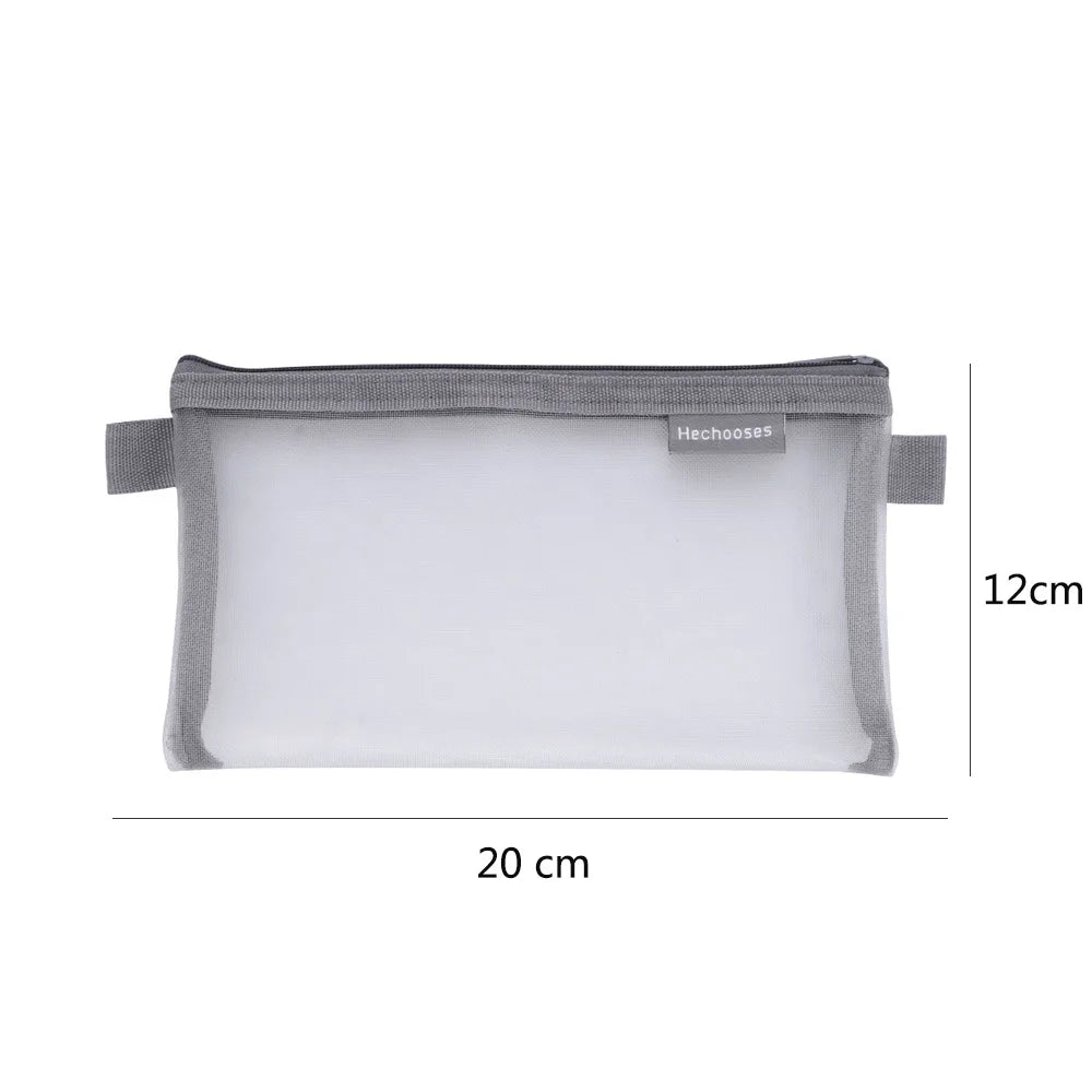 Large Capacity Transparent Mesh Pencil Case